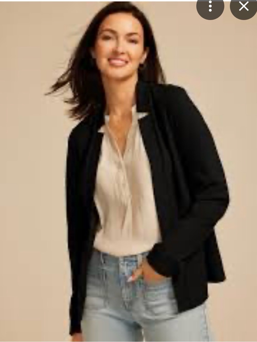 Black Open-Front Women’s Blazer